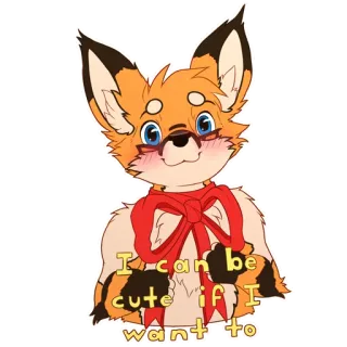 😊 I can be cute if I want to rubah, imut, berbulu, kacamata, pita, kartun telegram sticker