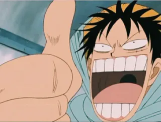 😁 Monkey D. Luffy One Piece Аниме, Ван Пис, Луффи, Большой палец вверх telegram sticker