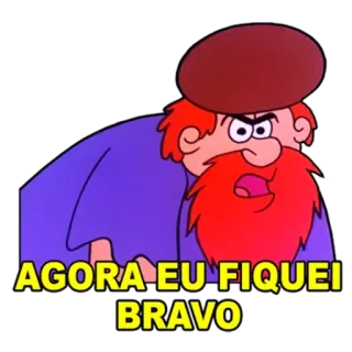 😡 AGORA EU FIQUEI BRAVO cartoon, angry, red beard, expression, character telegram sticker