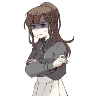 😡 kartun, karakter, wanita, ekspresi, sedih whatsapp sticker