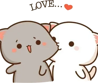❤️ LOVE... cinta, ciuman, imut, hewan, kucing, kartun telegram sticker