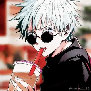 💠 Gojo Satoru Jujutsu Kaisen Anime, Manga, Gojo Satoru, Jujutsu Kaisen, Personaje, Bubble Tea whatsapp sticker