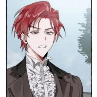 🗑 anime, red hair, man, character telegram sticker