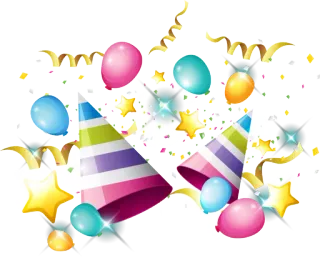 ❤️ impreza, balony, konfetti, świętowanie, kapelusze, gwiazdy telegram sticker