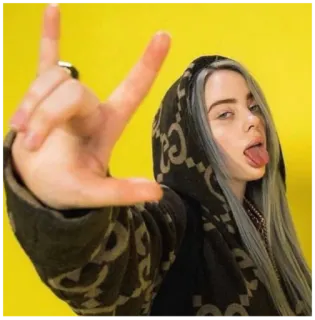 🤟 Billie Eilish 比莉·艾利什, 歌手, 名人, 艺术家, 音乐, 人物 telegram sticker