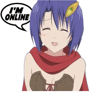 👾 I'M ONLINE anime, cartoon, online, happy, character telegram sticker