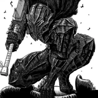 ⚔ Guts Berserk Anime, Manga, Espada, Armadura, Guerrero, Berserker telegram sticker
