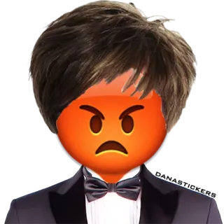 😡 эмодзи, злость, человек, лицо, смокинг telegram sticker