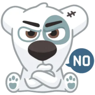😠 NO angry, cartoon, no, bear telegram sticker