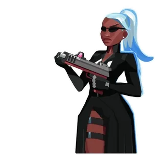 😎 mulher, arma, assassina, personagem, arma, espiã telegram sticker
