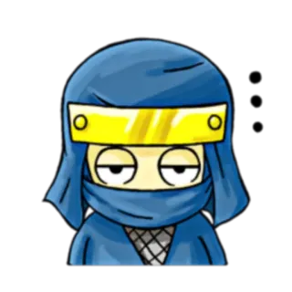 😑 Ninja, Dessin animé, Bleu, Autocollant, Personnage, Drôle, Cool telegram sticker