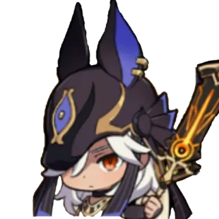 😠 Cyno Genshin Impact ไซโน่, เก็นชิน อิมแพ็ค, วิดีโอเกม, อนิเมะ, ตัวละคร, น่ารัก, จิบิ telegram sticker