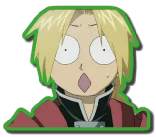 😮 Edward Elric Fullmetal Alchemist อนิเมะ, สติกเกอร์, ตลก, สีหน้า, มังงะ, เอ็ดเวิร์ด เอลริค, แขนกลคนแปรธาตุ telegram sticker