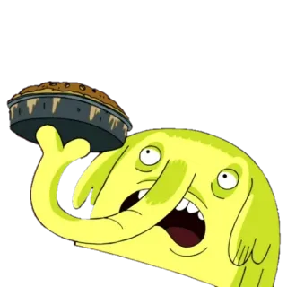 🐘 Lemon Grab Adventure Time Cartoon, Figur, Zitronengreif, Adventure Time, Lustig, Kuchen telegram sticker