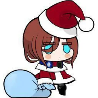 🎅 Noël, Chibi, Père Noël, festif, dessin animé, mignon, animé whatsapp sticker
