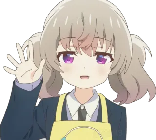 👋 Anime, Kreskówka, Dziewczyna, Postać, Naklejka, Słodkie, Machanie whatsapp sticker