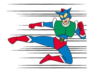 🏃 superhero, cartoon, action, character, flying, kicking telegram sticker