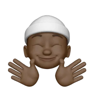 👐 emoji, personagem, rosto, feliz, mãos telegram sticker