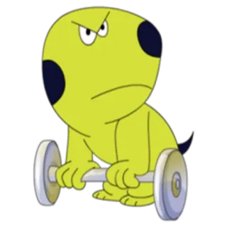 🏋‍♂ dessin animé, chien, haltérophilie, fitness, exercice, en colère whatsapp sticker