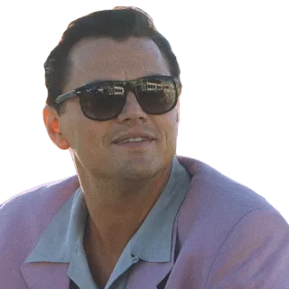 😏 леонардо ди каприо, солнцезащитные очки, актер, розовый костюм telegram sticker