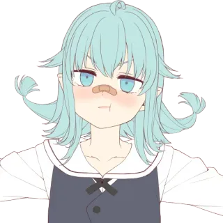 😡 Anime, Fille, Dessin animé, Mignon, Personnage, Pansement telegram sticker