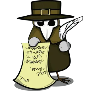 🤔 Peste, Docteur, Masque, Plume, Chapeau, Médiéval, Épidémie telegram sticker