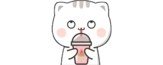 ✨ Katze, Getränk, Kawaii, Niedlich, Sticker telegram sticker