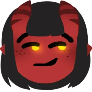 😋 teufel, rot, hörner, dämon, cartoon telegram sticker