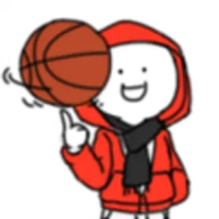 🏀 basketball, stick figure, hoodie, sports whatsapp sticker