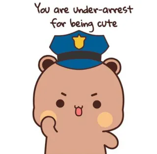 ❤️ You are under-arrest for being cute ours, mignon, police, arrestation, animal telegram sticker