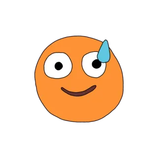😓 Emoji, Nervoso, Suor, Laranja, Desenho animado whatsapp sticker