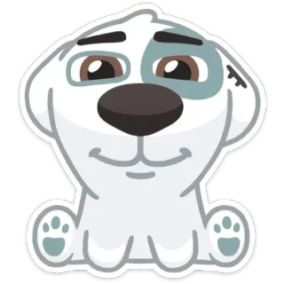 ☺️ chien, dessin animé, chiot, animal, autocollant telegram sticker