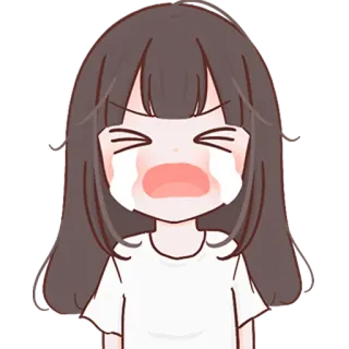 😢 weinen, traurig, verärgert, Cartoon, Mädchen, Tränen, emotional, Anime telegram sticker