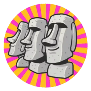 🐷 Moai, Paaseiland, Stenen beelden, Rapa Nui, Pacifisch eiland, Monolieten, Beelden, Antieke sculptuur whatsapp sticker