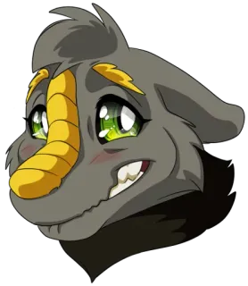 ☺️ Furry, Antro, Animale, Cartone animato, Personaggio, Mammifero, Sorriso, Felice telegram sticker