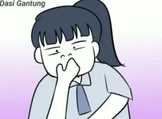 🤭 Dasi Gantung мультфильм, студентка, девушка, форма whatsapp sticker
