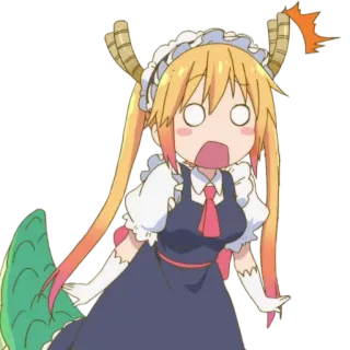 😯 Tohru Miss Kobayashi's Dragon Maid アニメ, ドラゴン, メイド, 可愛い, 面白い, トール telegram sticker
