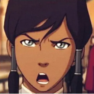 😠 Korra The Legend of Korra Anime, Dessin animé, Avatar, Korra, En colère, Visage telegram sticker