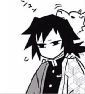 🎐 Giyu Tomioka Demon Slayer Anime, Manga, Sans émotion, Stoïque, Chibi telegram sticker