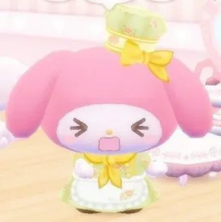 😫 My Melody My Melody, Sanrio, kawaii, lindo, chef, rosa telegram sticker