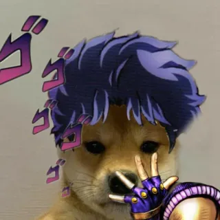 🐶 JoJo's Bizarre Adventure perro, Shiba Inu, Jojo, anime, meme, aventura extraña telegram sticker