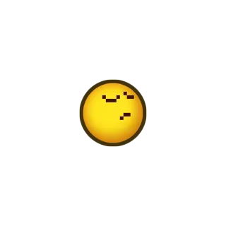😒 Эмодзи, Пиксель, Желтый, Выражение, Лицо telegram sticker