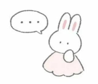 🤍 conejo, lindo, animal, conejito, dibujos animados telegram sticker
