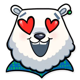 😍 熊, 爱, 心眼, 动物, 卡通, 可爱, 表情符号 whatsapp sticker