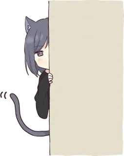 😤 cat, anime, sticker, peek, cute, kawaii telegram sticker