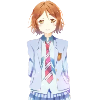 🥰 anime girl, school uniform, anime, girl, student, cute telegram sticker