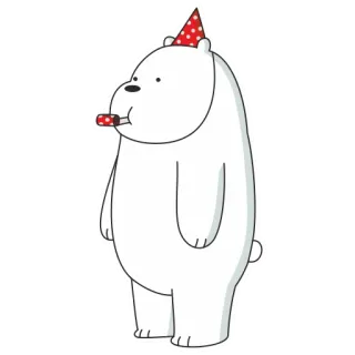 🥳 Ice Bear медведь, мультфильм, вечеринка, животное, милый, белый медведь, Мы обычные медведи telegram sticker