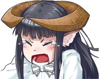 😭 anime, llorando, lágrimas, monstruo, cuernos, triste, demonio, kawaii whatsapp sticker
