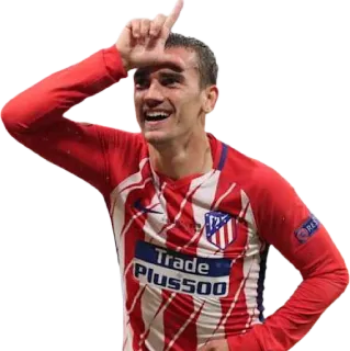 🐓 Antoine Griezmann fútbol, fútbol, atleta, perdedor, gesto, jugador telegram sticker