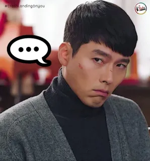 😑 ... Hyun Bin, Crash Landing on You, Korean drama, thinking, expression, actor telegram sticker